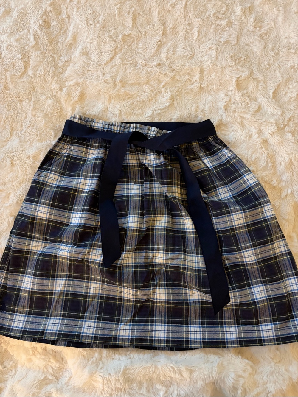 Polo by Ralph Lauren Navy and Light Blue Plaid Skirt